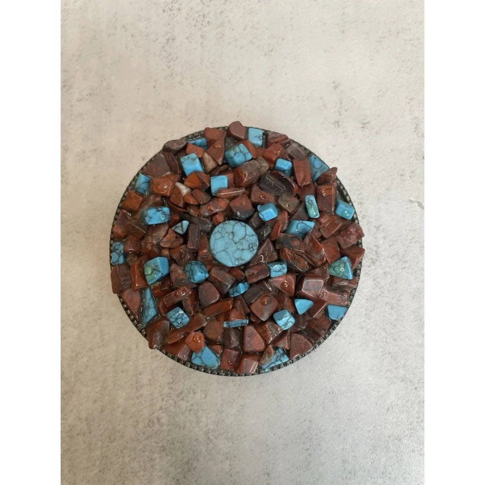 Women's Western Mosaic Stone Buckle Turquoise 3